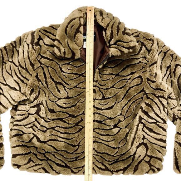 Not Fur Real by Duffel Coat Womens M Brown Faux Fur Cozy Classic Winter Jacket - Picture 13 of 16